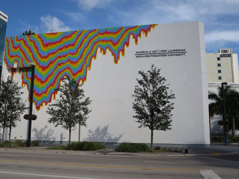 The NSU Art Museum building in Fort Lauderdale with its painted facade