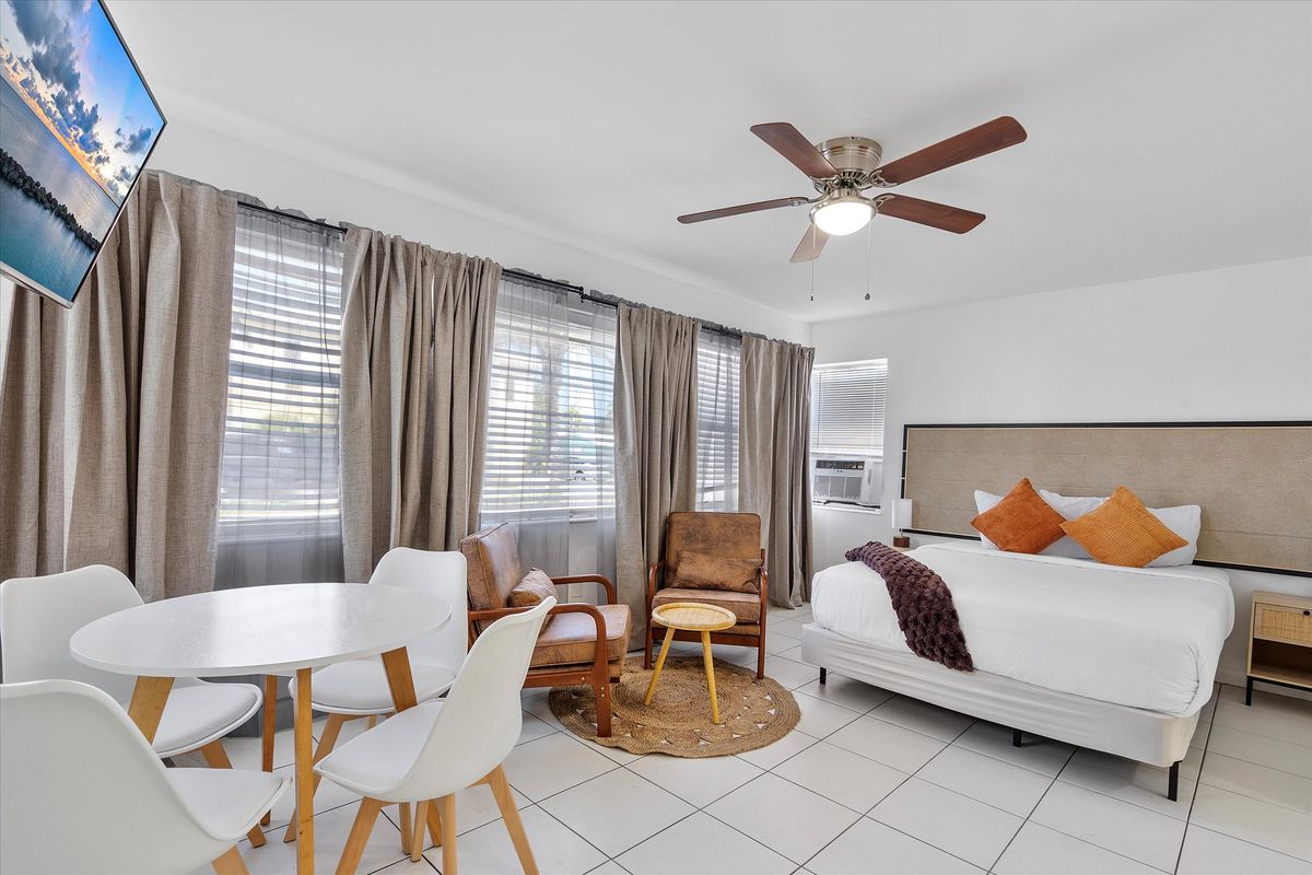 Bedroom suite, living and dining