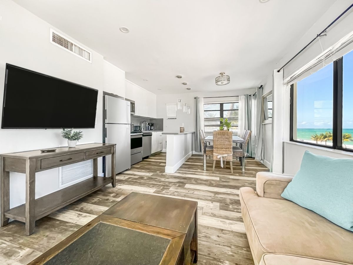 Living room and kitchen