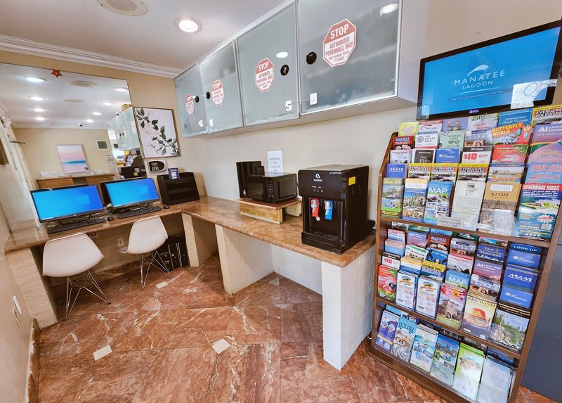 The front desk inside the Seagull